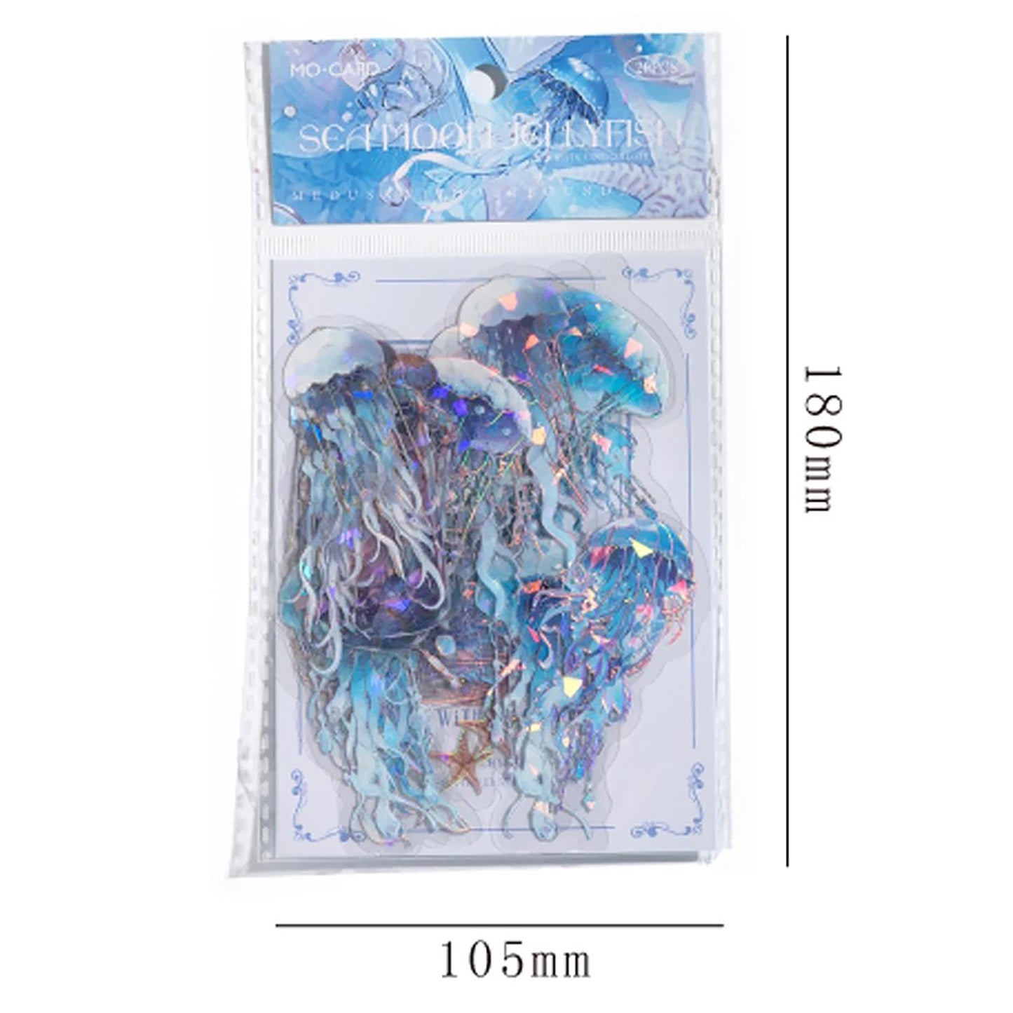 Jellyfish stickers Pack | jelly fish sea label set holographic Adhesive Deco Sticker
