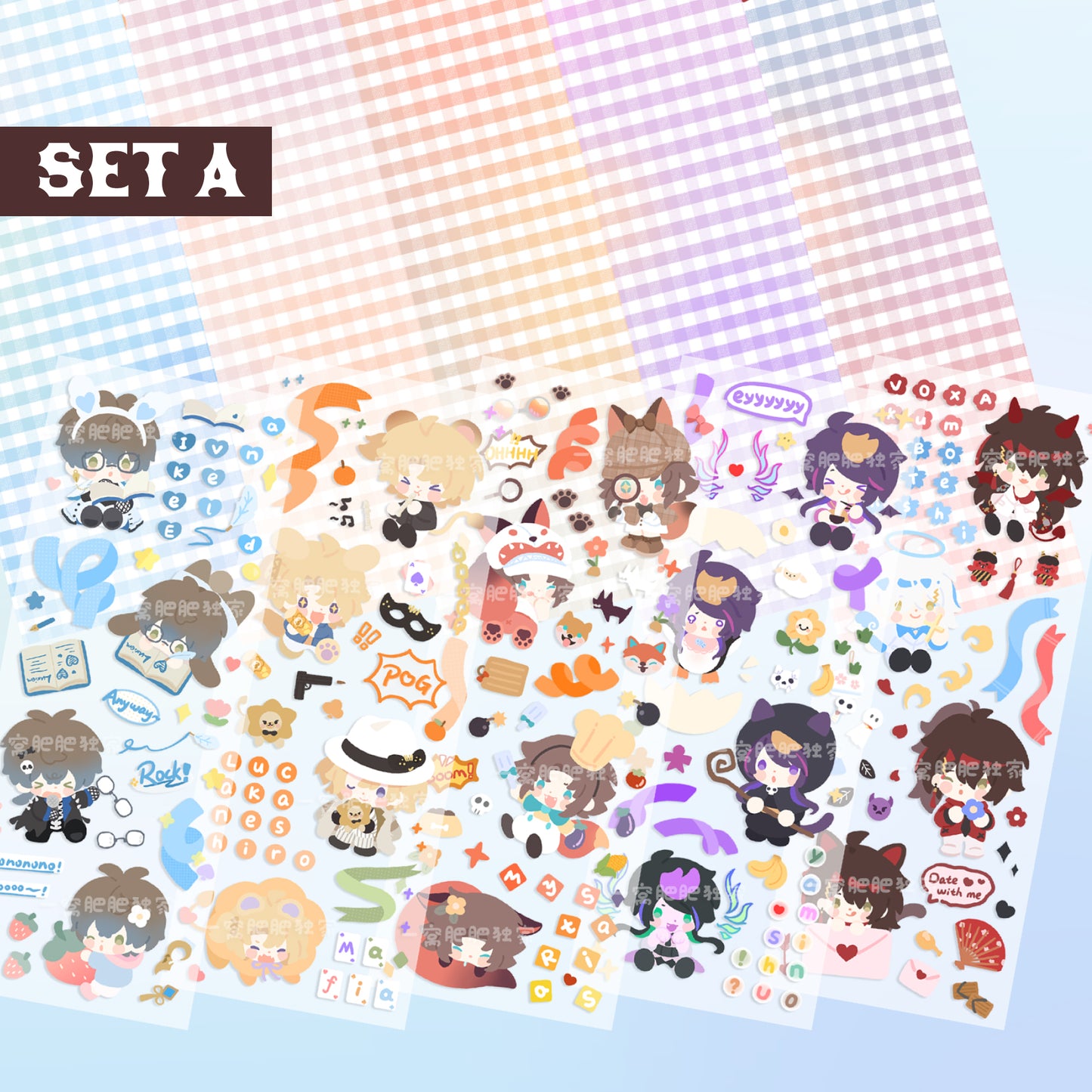 Chibi Luxiem & Shoto stickers set | NIJISANJI EN Vox Mysta Ike Luca Shu Vtuber