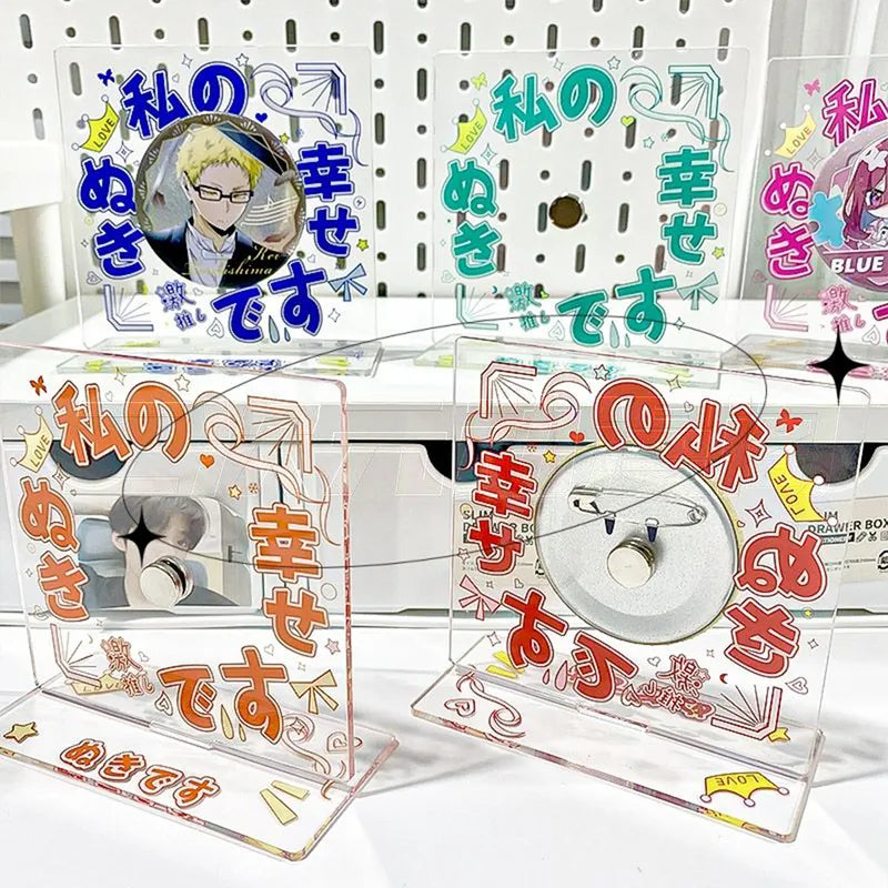 Button Pinback Display Standee | Acrylic stand for pin & Badge decoration frame case holder