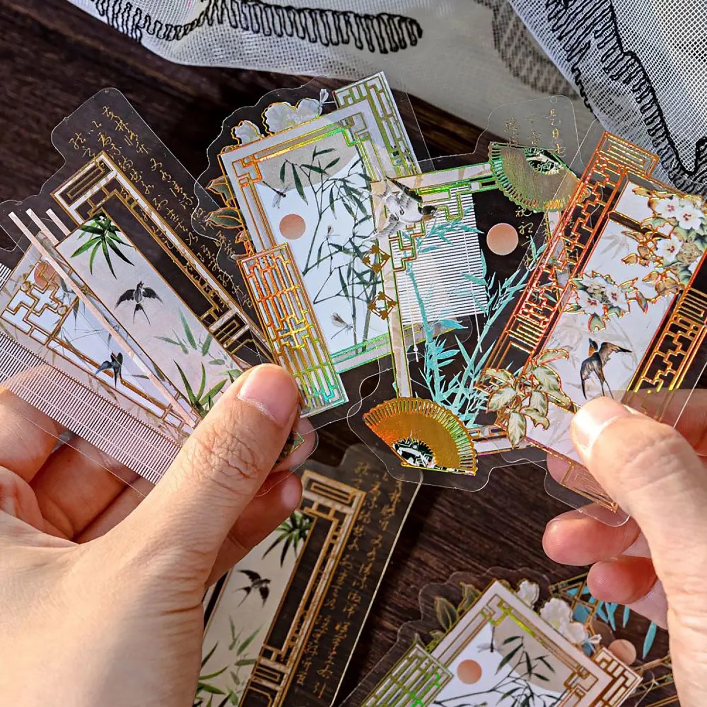 Chinese Style Stickers | Goldfoil Adhesive Deco Sticker