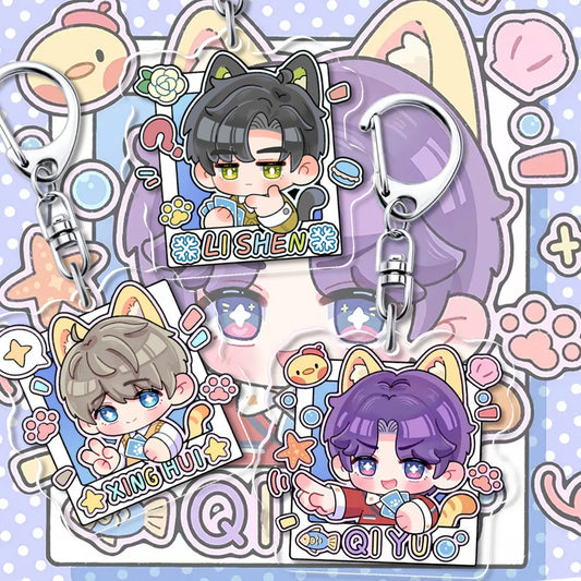 Love and Deepspace meow meow keychain set | Xavier Zayne Rafayel