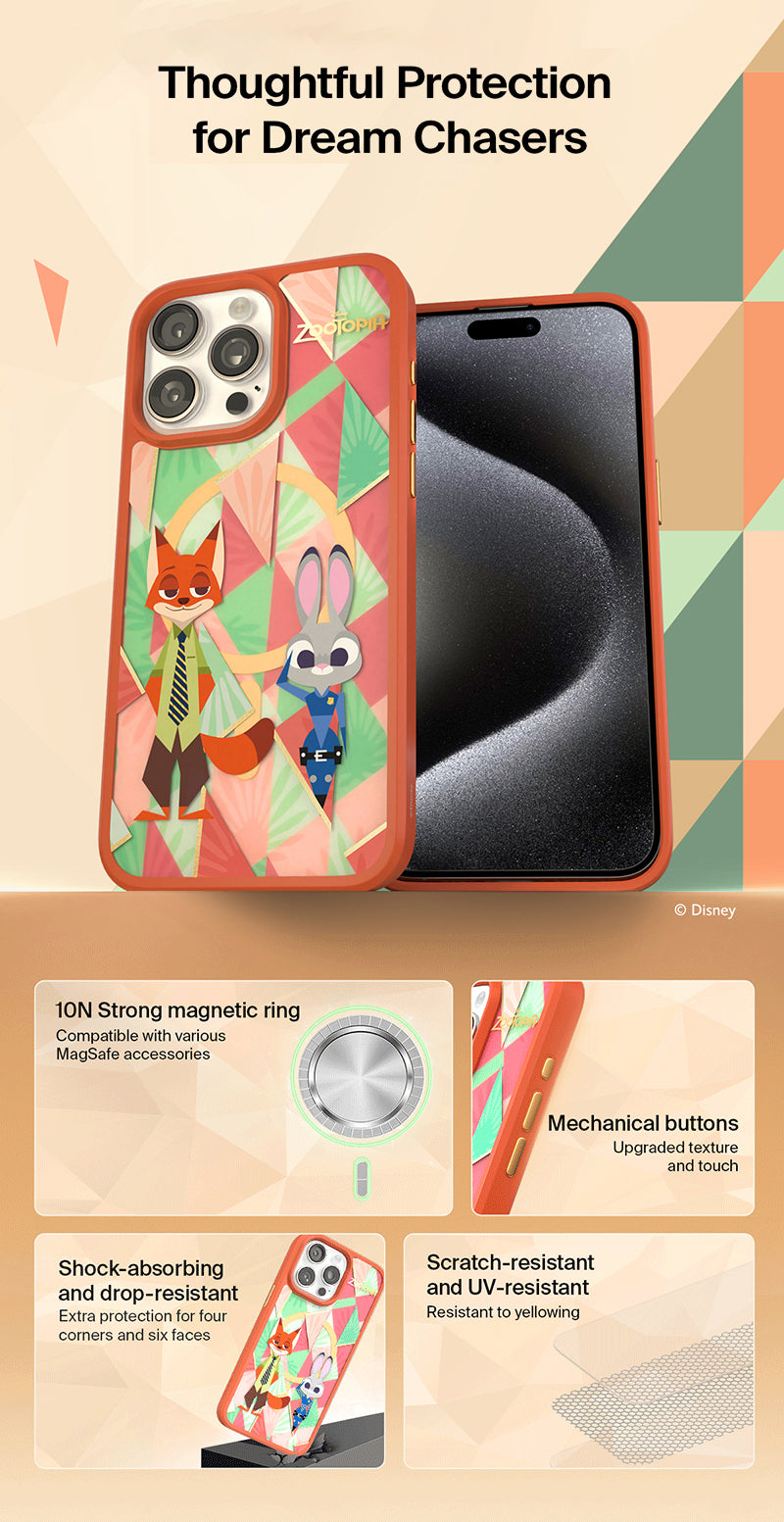 Disney Zootopia Judy and Nick iPhone 15 & 16 Pro/Pro Max Magnetic Phone Case