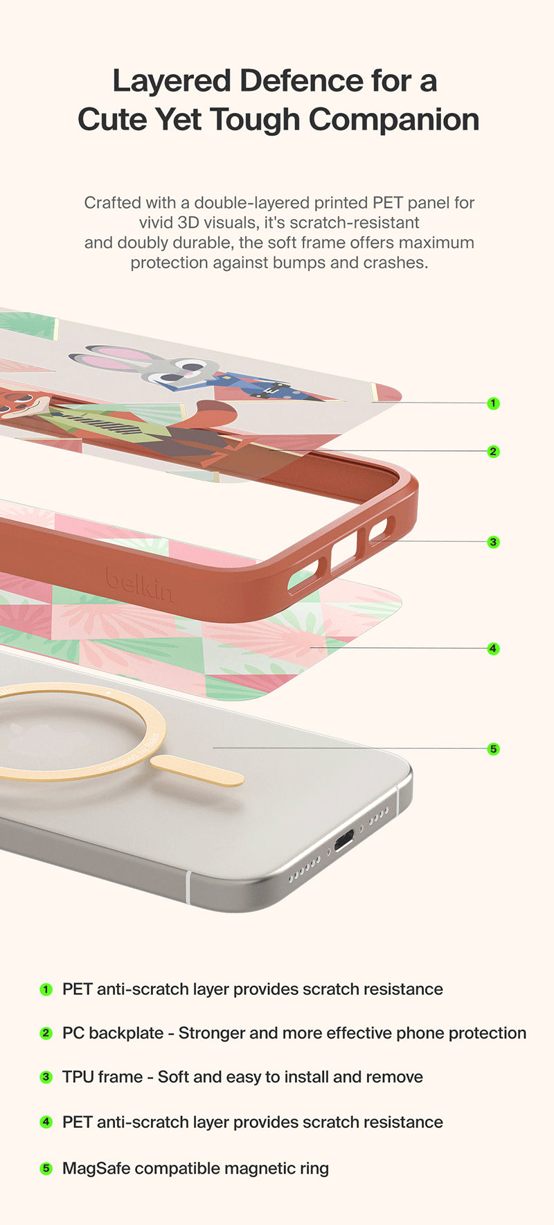 Disney Zootopia Judy and Nick iPhone 15 & 16 Pro/Pro Max Magnetic Phone Case